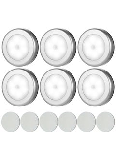 Buy Pack of 6 Magnetic Motion Sensor Wall Night Lamp Silver 0.292kg in Saudi Arabia