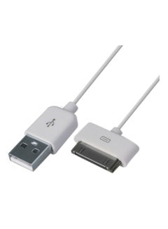 Buy USB Data Cable For Apple iPhone 44S 30-Pin White in Saudi Arabia
