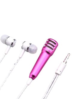 Buy Mini Portable Microphone With Holder Clip 3538400182 Pink/White in Saudi Arabia