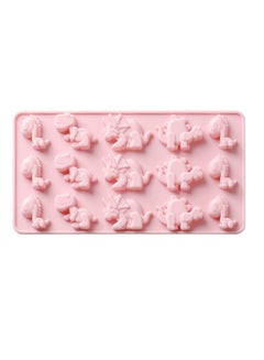 Buy 15 Cavity Dinosaur Chocolate Mould Pink 22 x 12centimeter in UAE