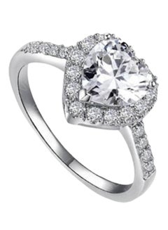 Buy Heart Shaped Cubic Zirconia CZ Halo Ring 6 centimeter in UAE