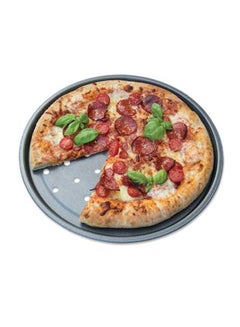 Buy 2-Piece Pizza And Oven Tray Set Grey DIFFERENT-SIZE in Saudi Arabia