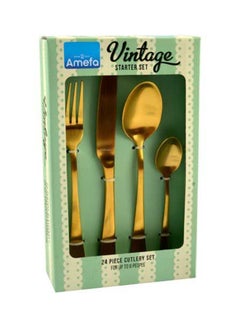 Buy 24-Piece Cutlery Set Gold in Saudi Arabia