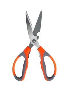 Buy Multi Purpose Stainless Steel Kitchen Scissors Silver/Grey/Orange in UAE