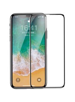 Buy Full Screen Tempered Glass For iPhone X Clear/Black 5.8 inch in UAE