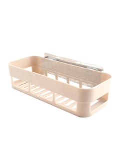Buy Kitchen Bathroom Basket Shelf Storage Rack Beige 26x7x11centimeter in Saudi Arabia
