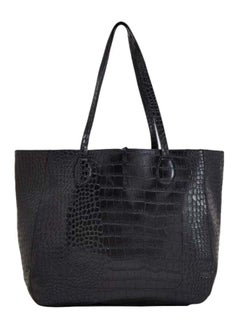 Buy Tote Bag In Mock Croc Black in UAE