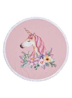 Buy Unicorn Beach Round Mat Pink 150 x 150centimeter in UAE