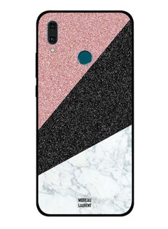 Buy White Marble Black & Brown Glitters Pattern Printed Protective Case Cover For Huawei Y9 2019 Multicolour in UAE