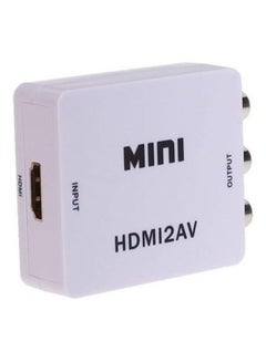 اشتري صندوق محول فيديو HD صغير من HDMI إلى  AV/CVBS L/R بجودة 1080P HDMI2AV أبيض في الامارات