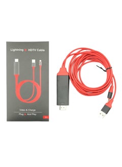Buy Lightning To HDTV Converter Cable Red/Black in UAE
