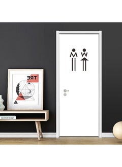 Buy Toilet Bathroom Sign Men And Women Creative Wall Sticker Black 19x13cm in UAE