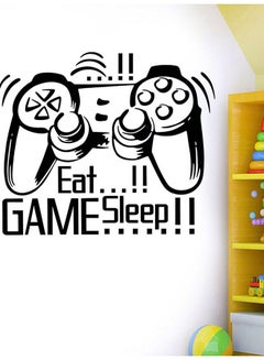 Buy Eat Sleep Game Gamepad Personality Art Wall Sticker Black 57x43centimeter in UAE