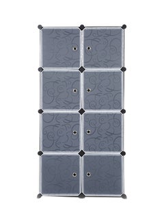 Buy 8 Grid Storage Wardrobe DIY Cabinet Grey/Black in Saudi Arabia