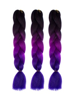 Buy 3 Piece African Braids Hair Extension 60Cm Chemical Fiber Wig Multicolour in Saudi Arabia