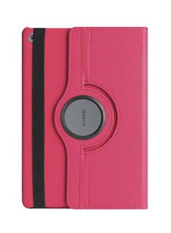 Buy Folio Case Cover For Huawei MediaPad M5 Lite 10.1-Inch Rose Red in UAE