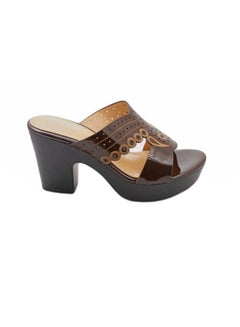 Buy Formal Wedge Heel Sandal Brown/Beige in UAE