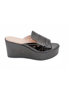 Buy Formal Wedge Sandal Black in UAE