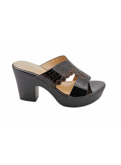 Buy Formal Wedge Heel Sandal Black/Beige in UAE