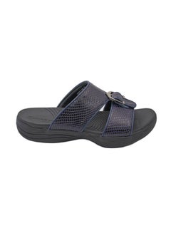 Buy Flat Arabic Sandal Navy Blue/Black in UAE