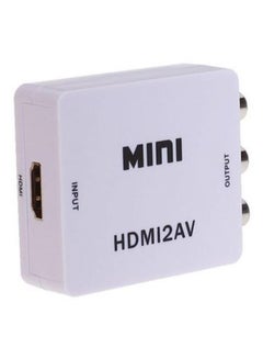 Buy Mini HD Video To HDMI Converter Box Adapter White in UAE