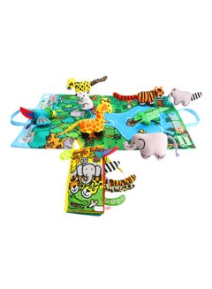 Buy 10-Piece Animals Tale Cloth Book, Rattle Toys, Play Mat Set in UAE