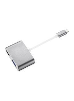 Buy USB- C To HDMI Vga Adapter, 2 In 1 USB 3.1 Type C To Vga HDMI 4K Uhd Converter Grey in Egypt