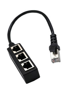 Buy RJ45 1 To 3 Ethernet LAN Network Cable Splitter 3 Way Extender Adapter Connector Black in Saudi Arabia
