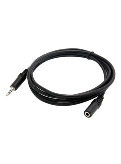 Buy 3.5mm Male To 3.5mm Female Extension Stereo Audio Cable 1 meter Black in Saudi Arabia
