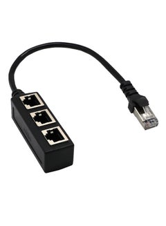 Buy RJ45 1 To 3 Ethernet LAN Network Cable Splitter 3 Way Extender Adapter Connector Black in Saudi Arabia