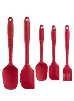 Buy 5-Piece Silicone Spatula Set Red in UAE