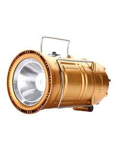 Buy 3 In 1 Multi-Function Solar Rechargeable Fan LED Hiking Light Gold 18 X 12 X 10centimeter in UAE