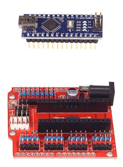 Buy Nano I/O Expansion Sensor Shield RED Module And UNO R3 Nano Board For Arduino Multicolour in UAE