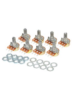 Buy 8-Piece B500K Single 3-Pin Linear Rotary Taper Potentiometer With Nut Washer Kit Multicolour in UAE