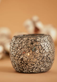 Buy Cracked Candle Holder Silver in UAE