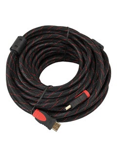 Buy Male HDMI Cable Gold Plated High Speed Version 1.4 Supports 1080P 3D 15meter Red/Black in UAE