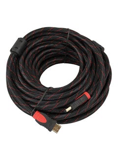 Buy Male HDMI Cable Gold Plated High Speed Version 1.4 Supports 1080P 3D Red/Black in Saudi Arabia