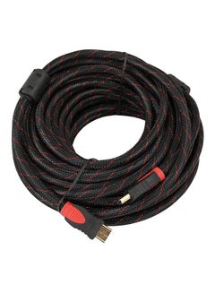 Buy Male HDMI Cable Gold Plated High Speed Version 1.4 Supports 1080P 3D Red/Black in UAE