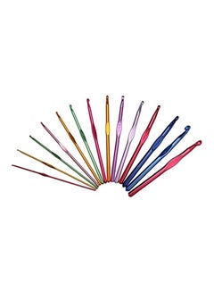 Buy 14-Piece Crochet Hooks Knitting Knit Needles Set Blue/Red/Pink in Saudi Arabia