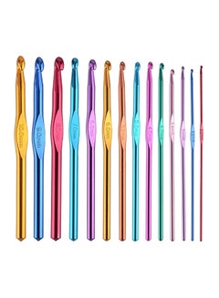 Buy 14-Piece Crochet Hook Set Red/Blue/Yellow in UAE