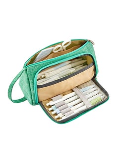 Buy Big Capacity Pencil And Pen Case Green in Saudi Arabia