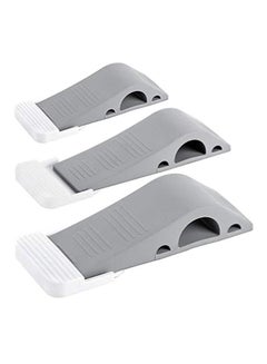 Buy Decorative Door Stopper With Holder Grey/White 4.8x1.6x1inch in UAE