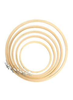 Buy 5-Piece Embroidery Hoop Ring Set Beige 10.2inch in Egypt