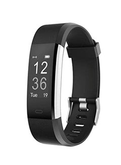 Buy Fitness Tracker Watch With Heart Rate Monitor Black/Silver in UAE