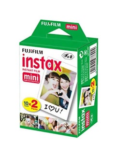 Buy 20-Piece Instax Mini Instant Film For Mini8/8 Camera White in UAE