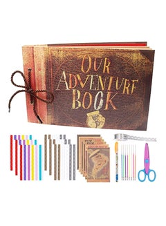 اشتري ألبوم صور مطبوع عليه عبارة "Our Adventure Book" بني/أحمر 3.9 x 3 x 1.2بوصة في الامارات