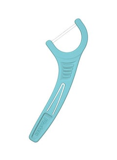 Buy 75-Piece Twin-Line Dental Floss Pick Blue in UAE