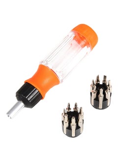 Buy 14-In-1 Ratchet Screwdriver Set Orange/Black/Silver in Saudi Arabia