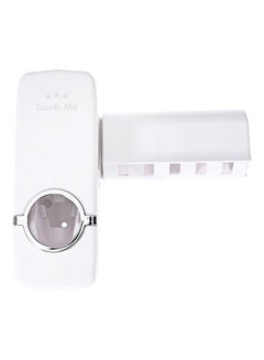 Buy Automatic Toothpaste Dispenser And Toothbrush Holder White in Egypt