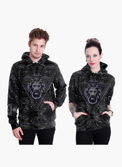 Buy 3D Printing Long Sleeve Hoodie Black in Saudi Arabia